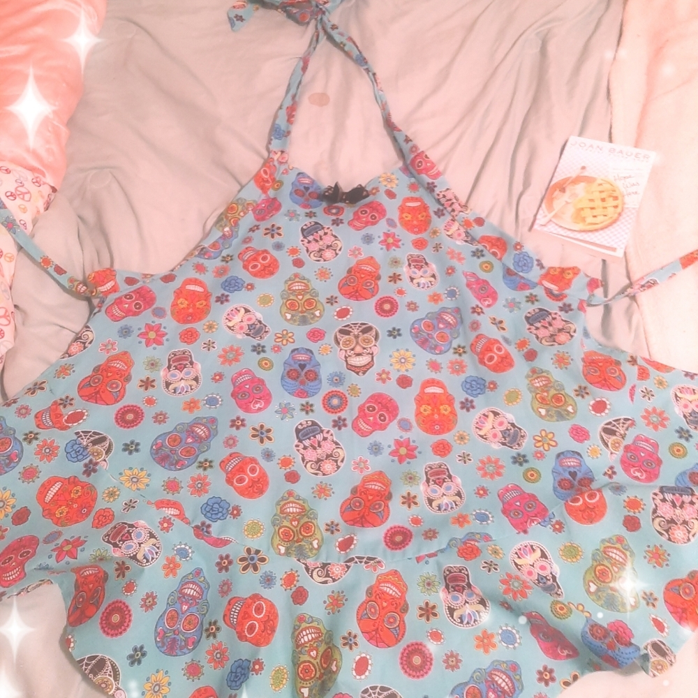 💗Retro sugar skull apron💗